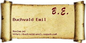 Buchvald Emil névjegykártya